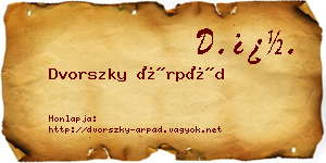 Dvorszky Árpád névjegykártya